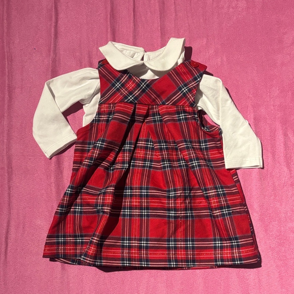 H&M White and Red Cotton Dress